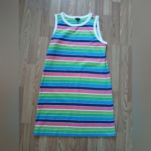 Striped Sleeveless Knit Dress - Multicolor